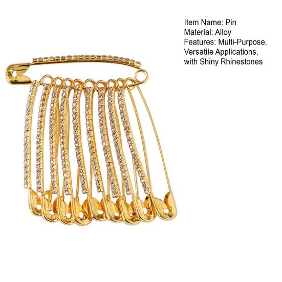 Rhinestone Safety Pins Pants Waist Pins Shiny Shawl Brooches Clothes Fixing Pins Decoration Accessories for Women Dress Pants Skirts Scarves