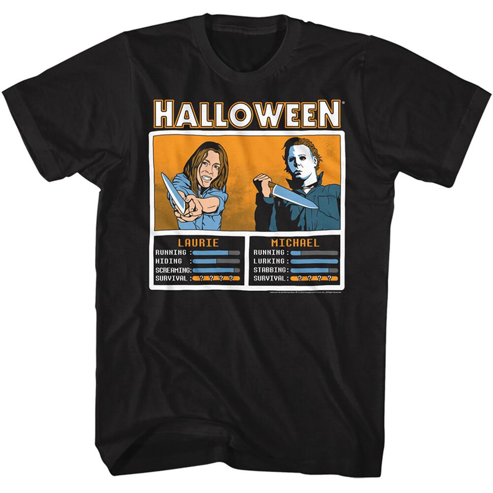 Halloween Horror Movie Laurie & Michael Face Off With Knives Men s T Shirt Unisex T-Shirt M