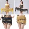 Women Belly Dance Belt Hip Scarf, Bellydance Hip Scarf Skirt Belly Dance Waist Chain with Gold Coins Belly Dance Cloth