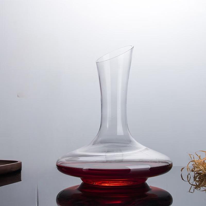 OLOEY 900ml Tall Glass Wine Decanter with Wrapped Handle
