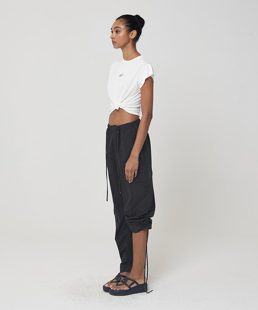 Meuameu Shirring Cargo Banding Pants