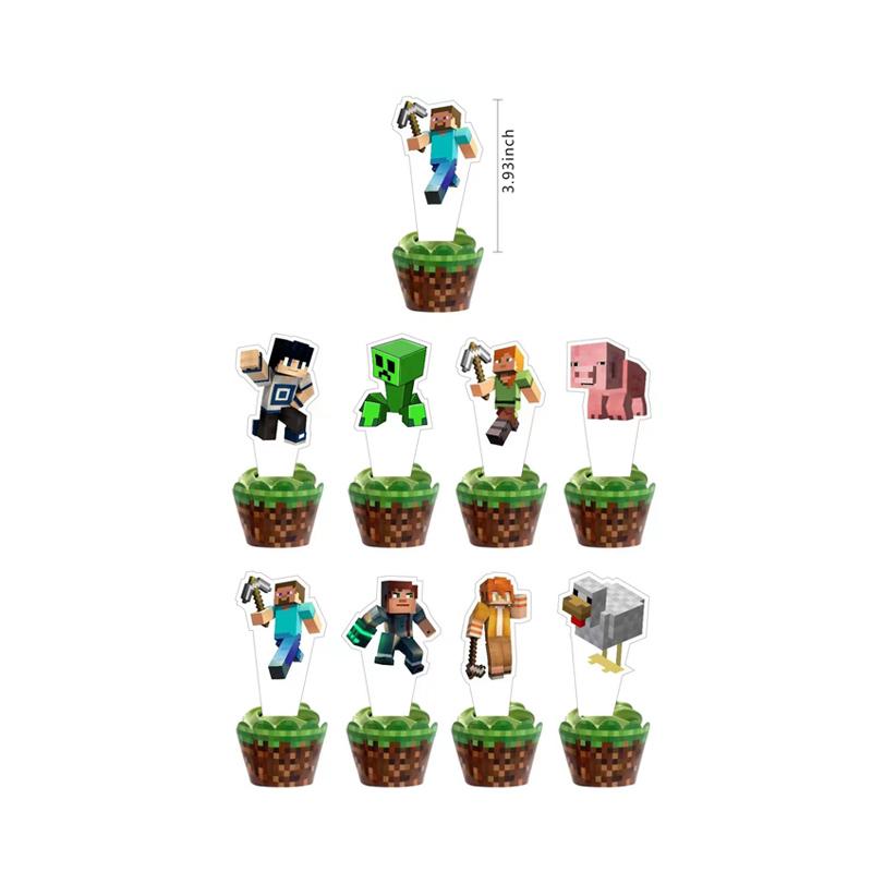 MC Pixel Games Birthday Party Decorations Tableware Cup Plate Napkin Tablecloth My World Balloon Party Favors Gifts Supplies