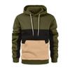 2024 Men's Autumn/Winter Fashion Color Block Hoodie - European & American Patchwork Style