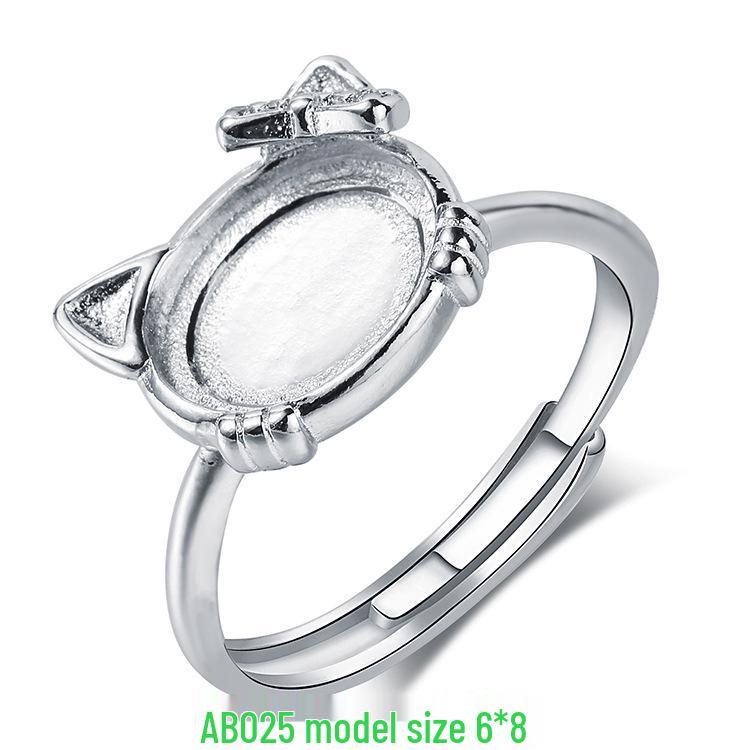 

Овальные оправы для колец из серебра с покрытием 18-каратным золотом для мужчин и женщин с инкрустацией жадеитом и янтарем Adjustable Open Size