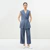 LESS 2025 Summer A-Line Linen Sleeveless Vest
