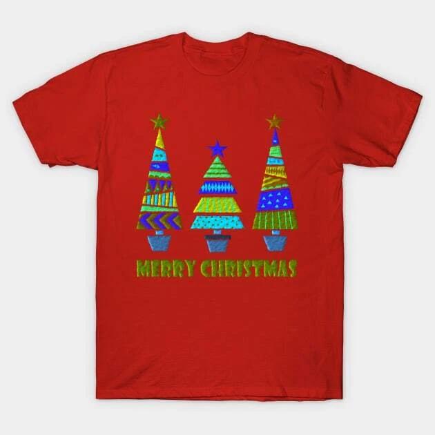 Festive Christmas Trees Made in Australia T-Shirt S