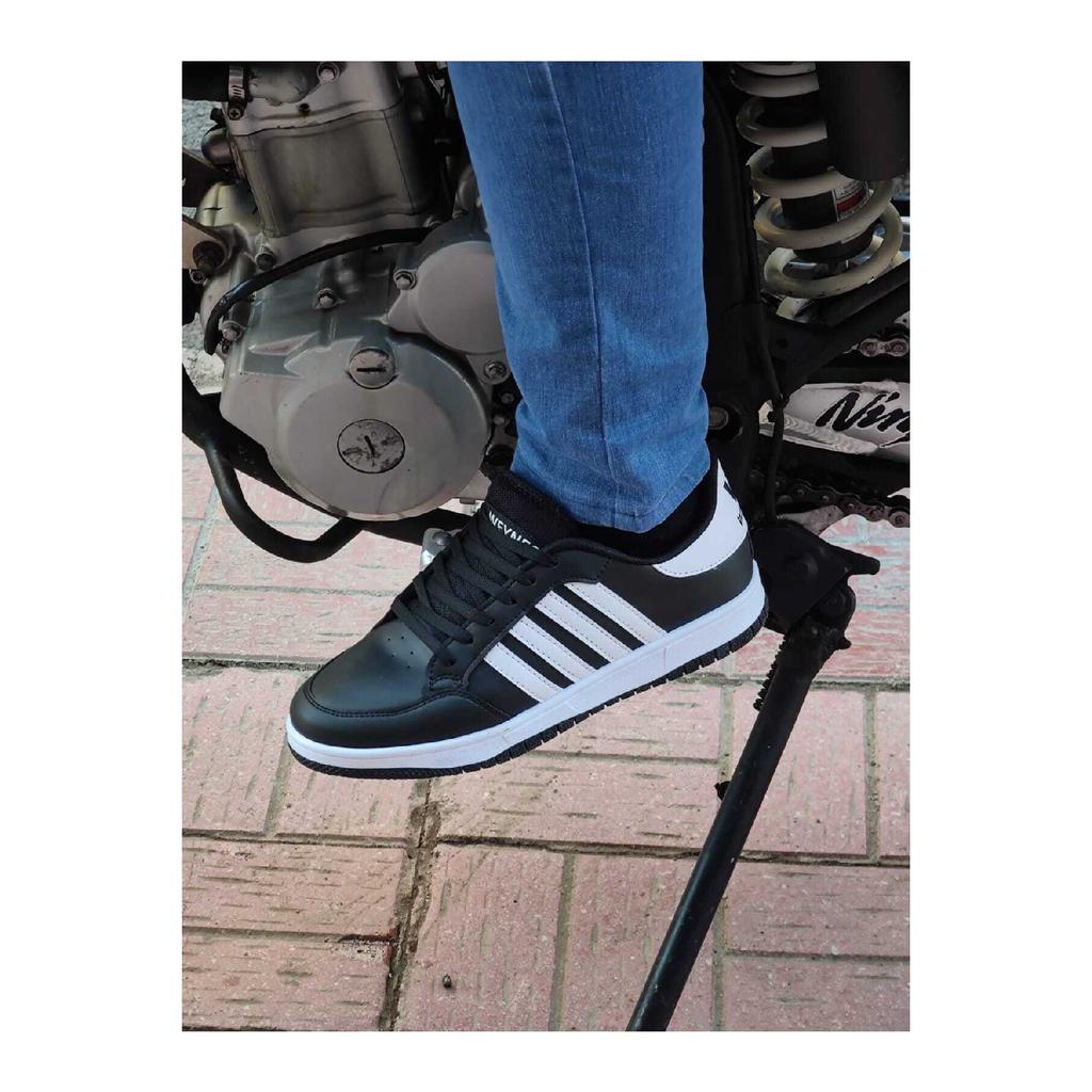 White - Men's Striped Wyns Lace-up Casual Sports Sneaker Shoes Wsb0360