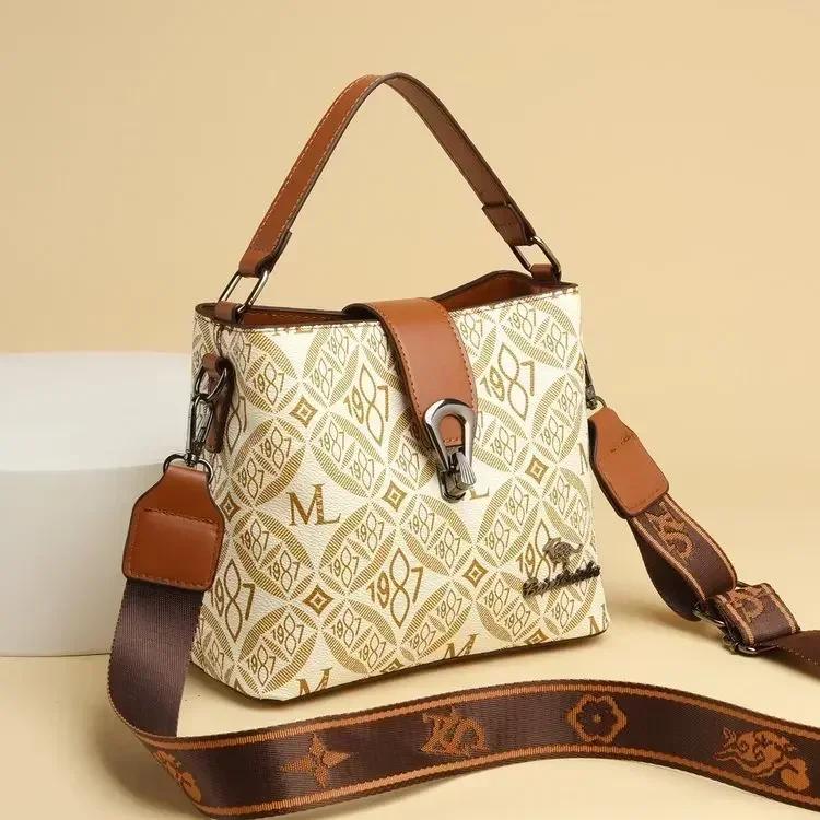 Neue tragbare, vielseitige Messenger-Schultertasche mit Vintage-Print für Damen mit großer Kapazität