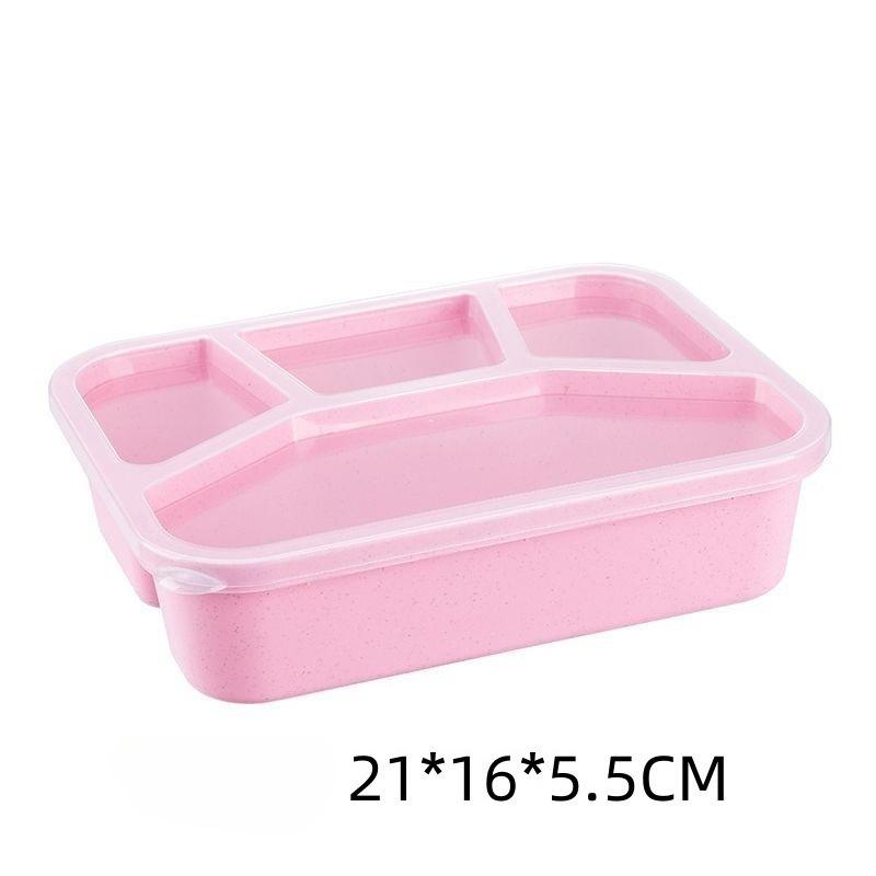 4-Compartment Bento Box, High-Quality Plastic with Transparent Lid, Dishwasher and Microwave Safe, Premium Four-Section Lunch Box