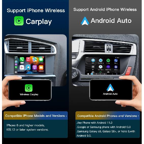 For Peugeot Citroen Wireless Carplay adapter Android Auto module SMEG 208 2008 308 508 3008 & C4 DS3 DS5 Support Reverse Camera