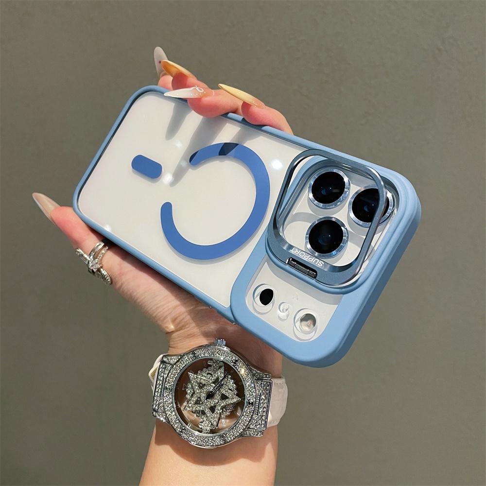 Lens Film Protection Clear For Magsafe Magnetic Phone Case For iPhone 17 Air 15 16 Pro Max 14 Plus 13 12 11 Folding Stand Cover
