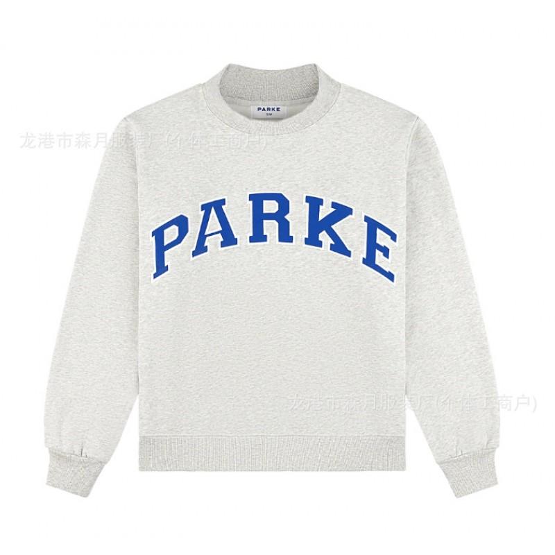 Womens Embroidered Half-Zip Sweatshirt Casual Loose Fit Long Sleeve Thick Fleece Top Daily Wear