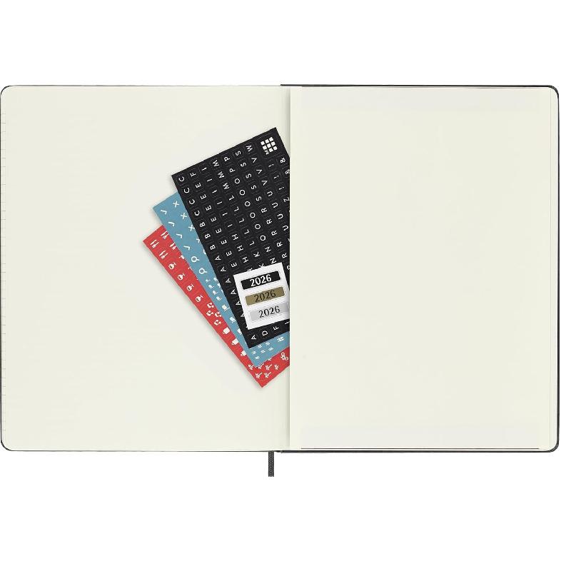Moleskine Classic 12 Month 2026 Weekly Planner, Hard Cover, XL (7.5" x 9.75"), Black, 144 pages