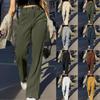 Dámské trendy neformální streetwear Baggy cargo kalhoty s kapsami široké nohavice volné overaly dlouhé kalhoty
