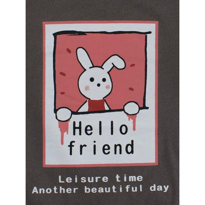 27home Children's Clothing Girl Rabbit Bottoming Shirt Spring and Autumn Kids Fake Two-Piece Long Sleeves T-shirt Baby 100% Cotton Coat