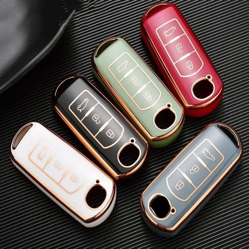 TPU Car Key Cover for Mazda 2 3 6 CX-3 CX-5 CX-9 Atenza Axela Demio Smart Remote Keyless Entry Fob Protector Shell Accessories