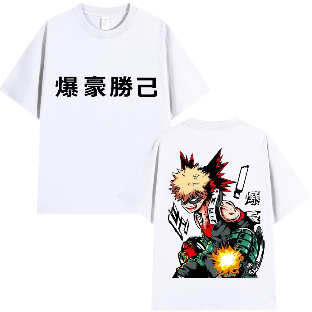 Anime My Hero Academia Katsuki Bakugo T-Shirts Men Women Vintage Manga High Quality T Shirt Loose Cotton Casual Tees