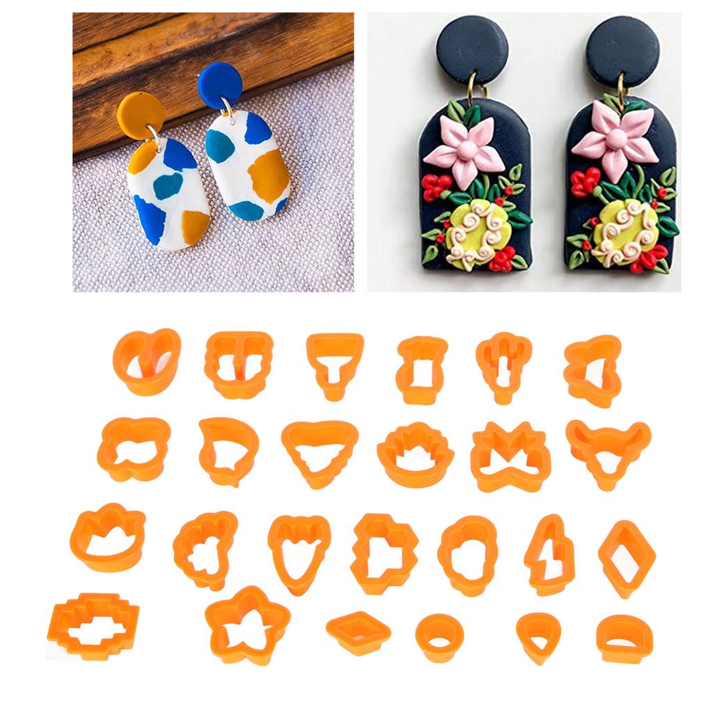 193pcs Clay Earring Cutters 25 Shapes Clay Cutters for Key Rings Necklaces