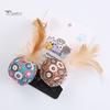 Puntos Pet 2Pcs Cat Kitten Feather Cloth Line Tube Balls Bite-resistant Scratch Toys