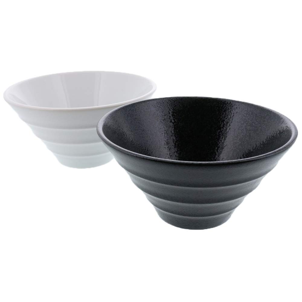 

Trapezoid bowl border 19cm bowl 2 color set Japanese tableware (black, white)