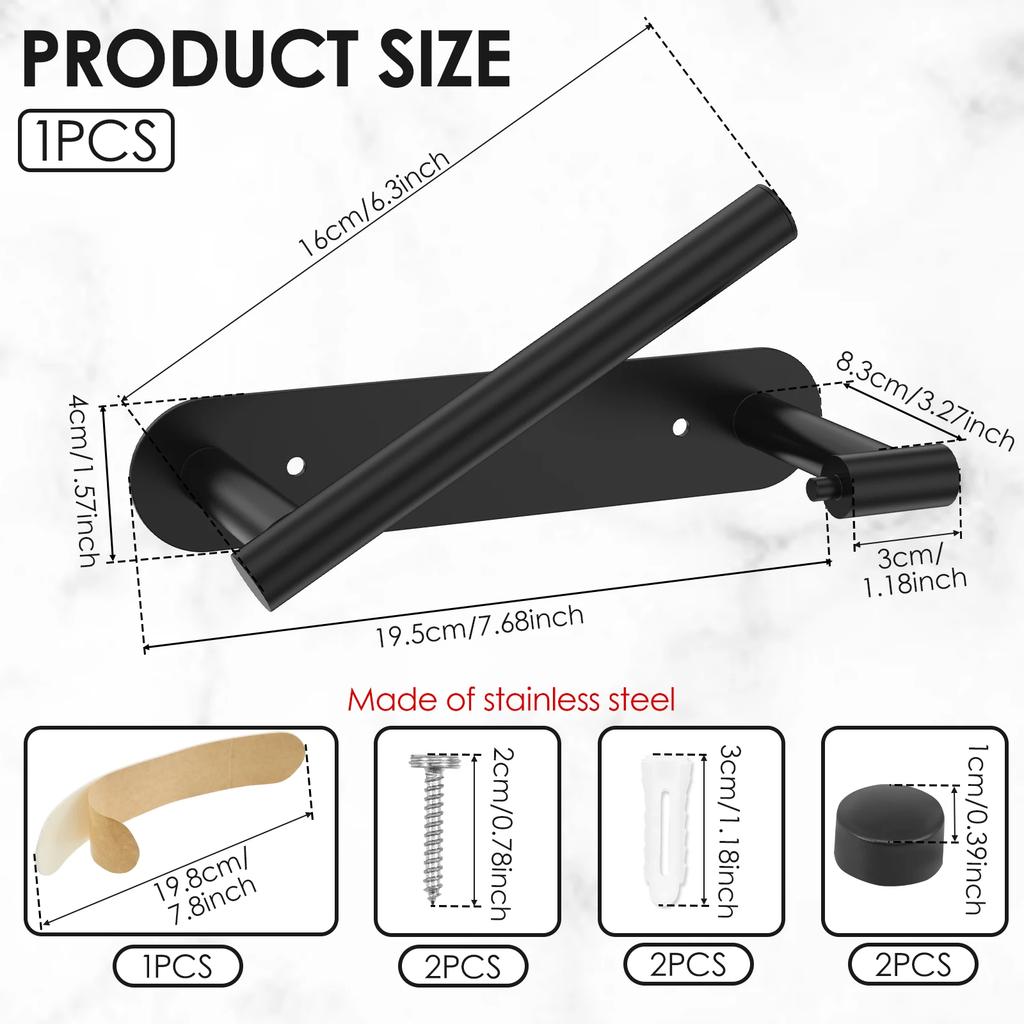 Toilet Paper Holder Stainless Steel Tissue Roll Holder No Drilling Wall Mounted Paper Dispenser Tissue Rack Bathroom Accessories