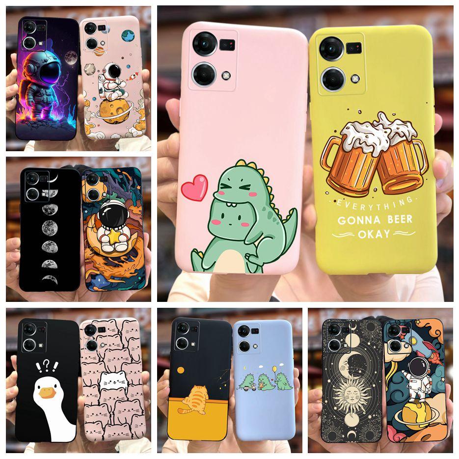 For Oppo F21 Pro 4G Case Oppo Reno7 CPH2363 Cute Fashion Cartoon Cover Soft Silicone Phone Case For Oppo Reno 7 F21Pro 4G Bumper