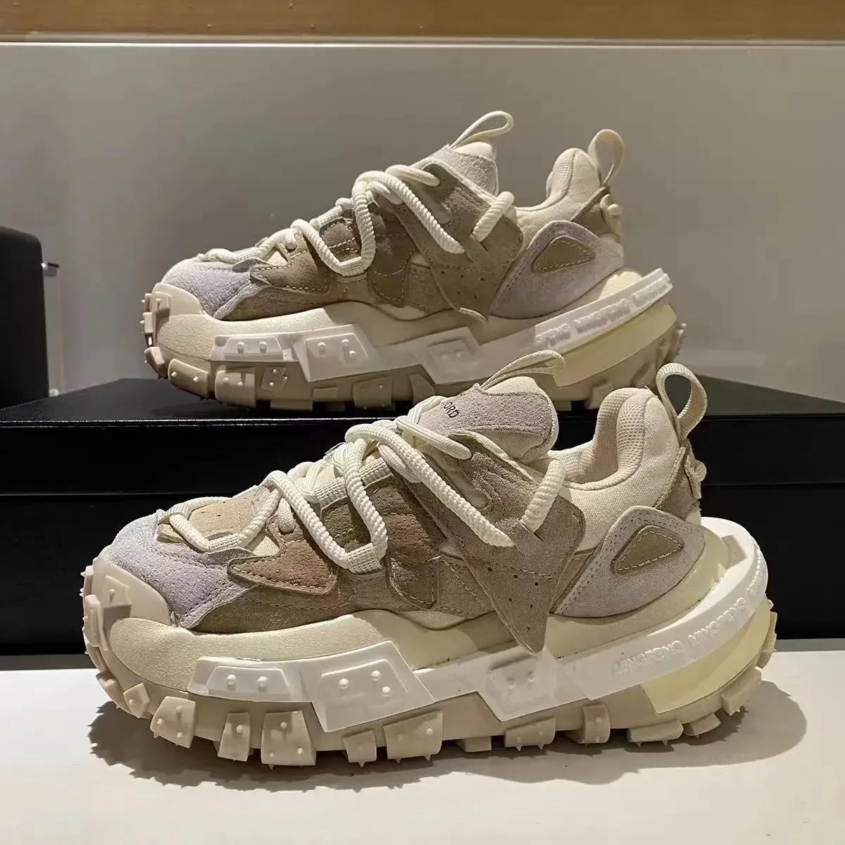 

Мода 2024 Весна Новые женские толстые нескользящие кроссовки смешанных цветов Модный тренд Универсальная повседневная женская обувь Zapatillas De Mujer 40