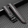 20mm 22mm Quick Release Black Carbon Fiber Leather Watch Strap Band For Galaxy Watch 7 6 5 4 40mm 44mm Gear S3 Replacement Band