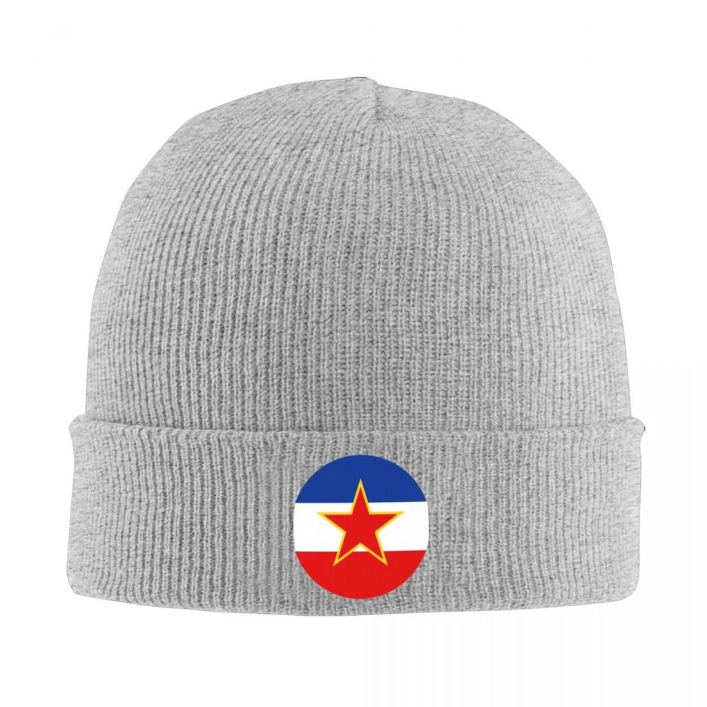 Socialist Yugoslavia Yugoslav Flag Warm Knitted Cap Winter Knit Bonnet Hat Skullies Beanies Hip Hop Caps for Unisex