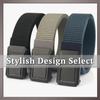 [One Limitation] Mesh Sport Nylon Belt with Buckle, Lightweight, Adjustable, Outdoor, Men's BP802 (Black)