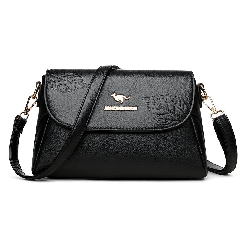 

Soft Leather Single-shoulder Bag A Crossbody Bag for Middle-aged Women чорний