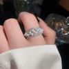 Cold wind zircon pearl opening ring Korean elegant temperament versatile index finger ring light luxury high-end jewelry women