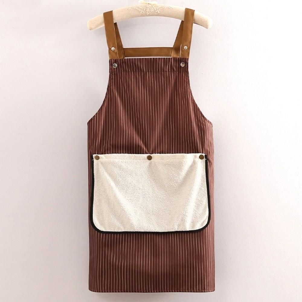 Verdickte Haushaltskochschürze Wasserdicht Ölfest Kaffee Latzschürze Abnehmbares Handtuch Küchenzubehör