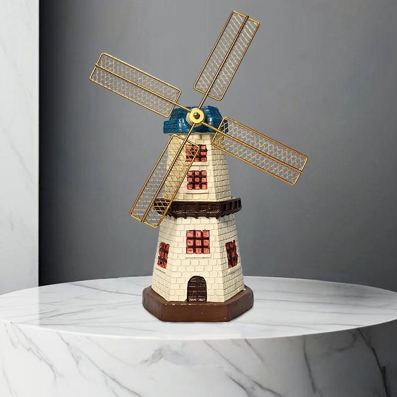 Money Bank Windmill Ornament European Retro Resin Handicraft Decorative Wine Cabinet TV Cabinet Living Room Study Xiaobai