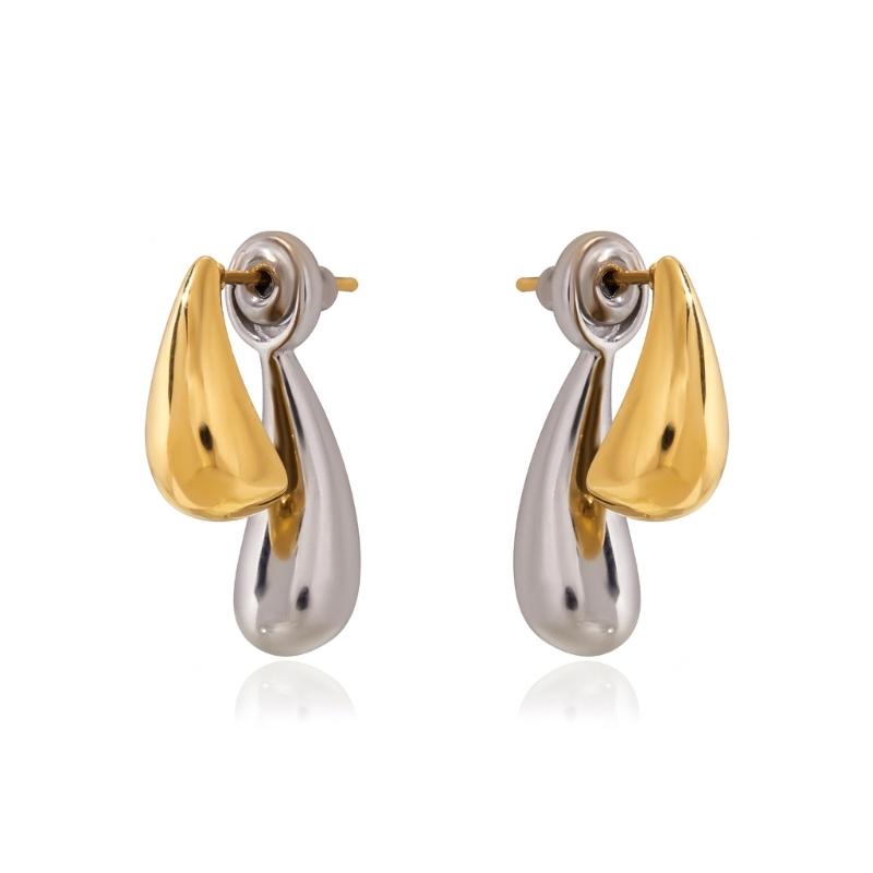 

Modern Minimalists Stainless Steel Earrings With Gold Plated Finish Water Drop Designs Jewelry Gift For Her 1