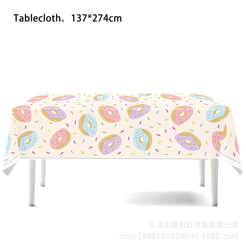 Themed Party Supplies Birthday Decoration Summer Ice Cream Watermelon Donuts Tablecloth Children'S Birthday Tablecloth
