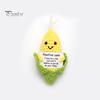 Knitted Vegetable Doll Positive Crocheted with Encouraging Card Emotional Support Handmade Knitting Fruit Animal Toy Decoration Kids Adults