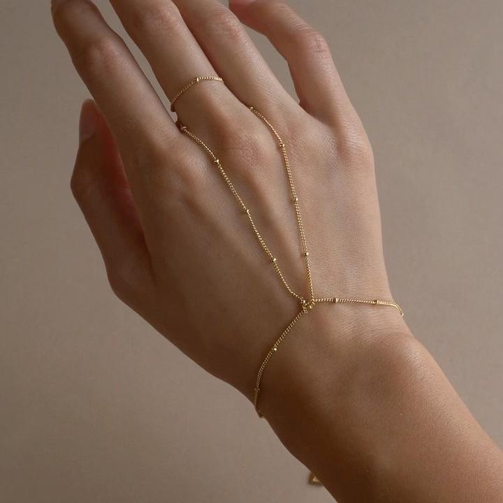 

Многоцелевой браслет-цепочка, женская простая многослойная цепочка на палец, украшение на палец от холодного ветра золотой