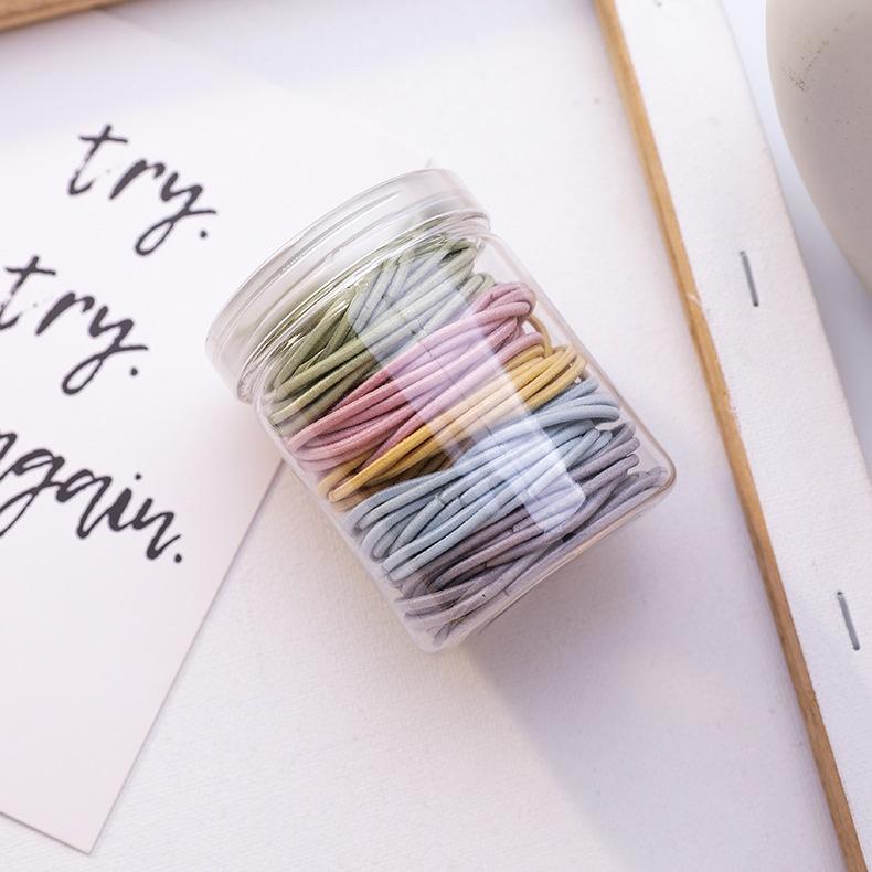 

100 Pcs/Set Women s Hair Band New Style Colorful Small Elastic HeadBands Kids Baby Hair Accessories Rubber Headwear