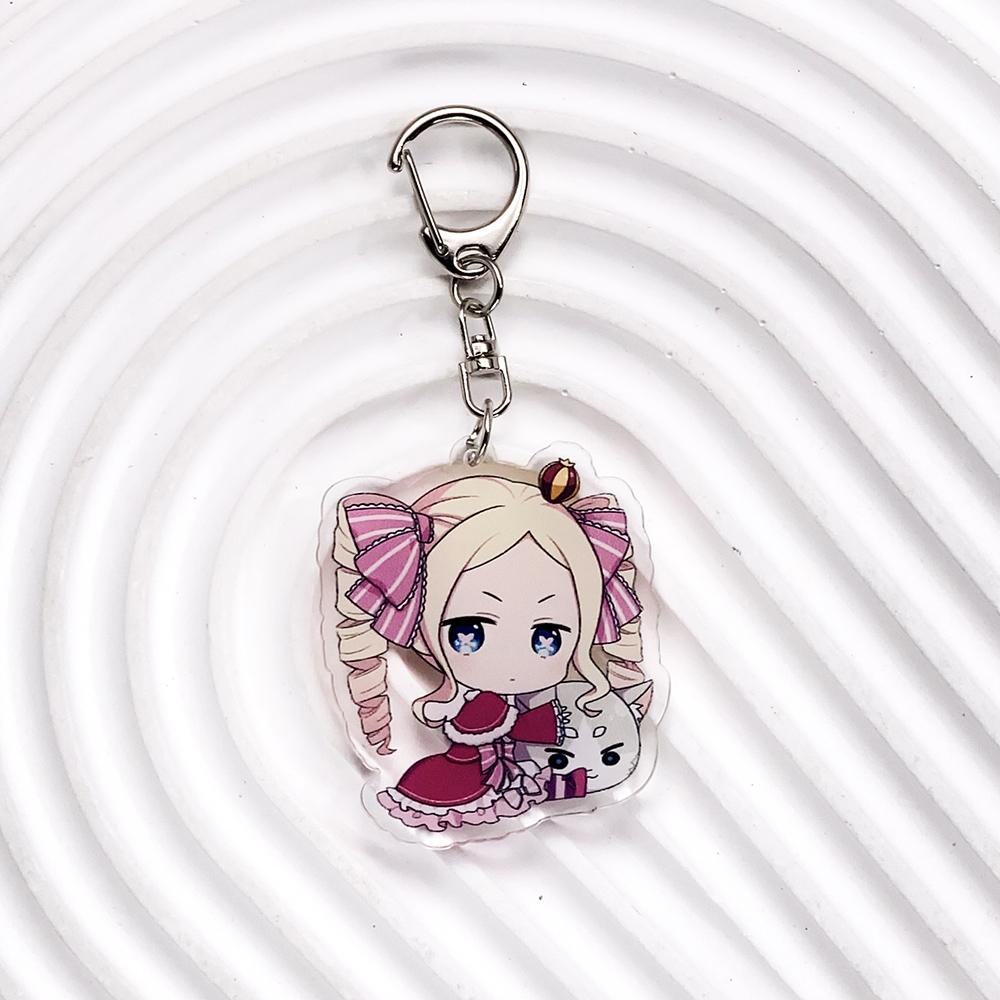 Anime Characters Re:Zero Trendy Cute Acrylic Keychain Accessories Bag Charm Creative Backpack Pendant Keyring Gifts For Friends 5 cm