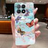 Transparent Phone Case For Xiaomi Poco X6 Pro 5G Case Clear Luxury Fashion Butterfly Flower Soft TPU Silicone Jelly Cover Casing