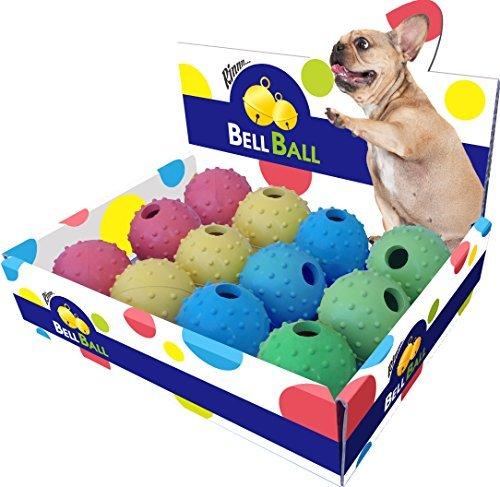 PLATZ PET SUPPLIES & FUN Bell Ball Dog Toys, 12-Piece Box, 4 Colors X 3