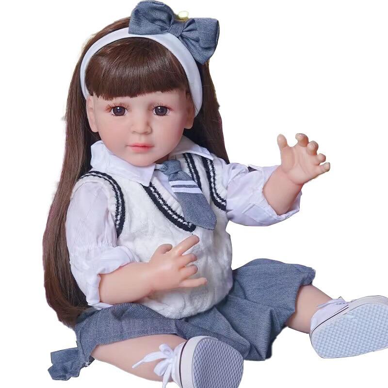 55cm Dress-up Doll Baby Soft Rubber Bathing Full Rubber Rebirth Doll Girl Toy