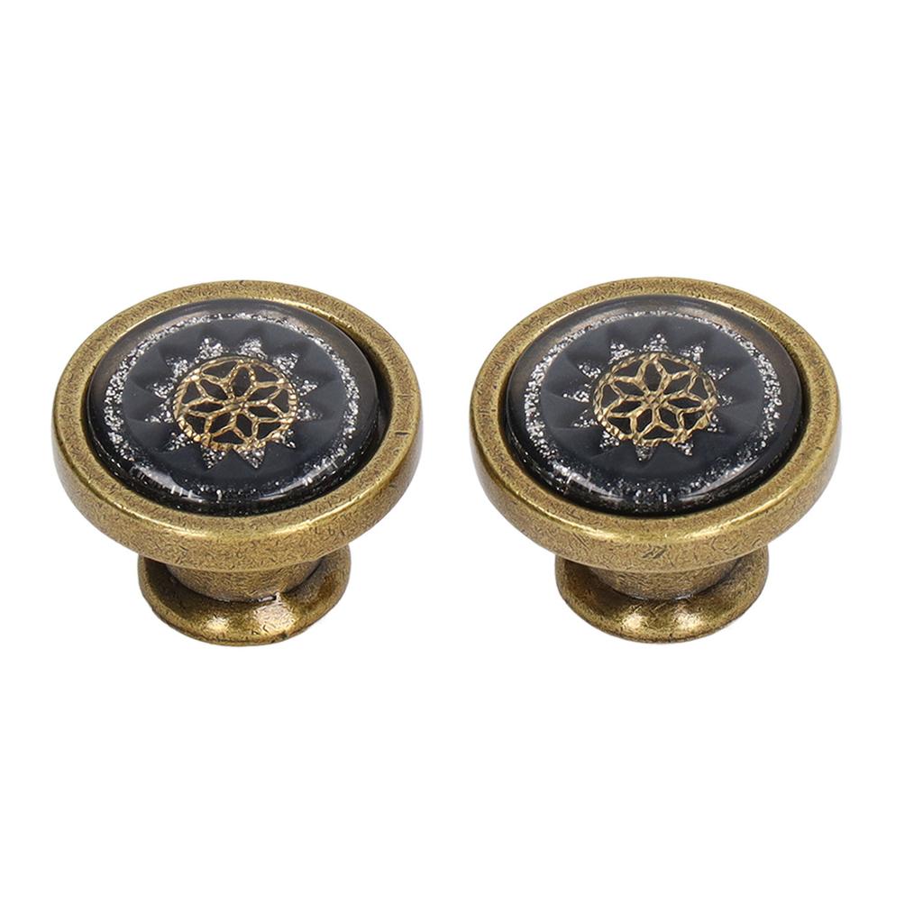 2 Sets Antique Furniture Hardware Handle Knob Zinc Alloy Round Single Hole Cabinet Door Handle