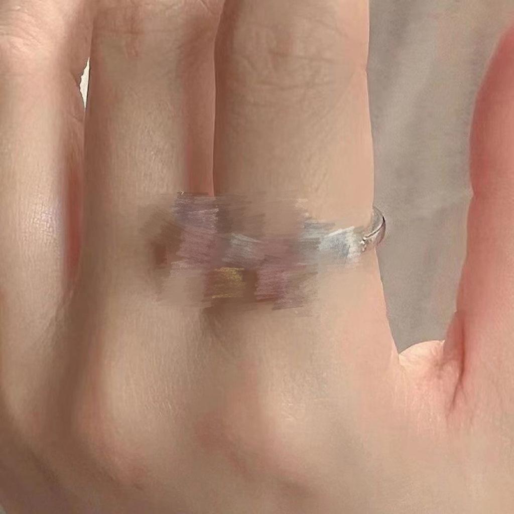 Pink bow open ring Women's pink diamond French delicate micro-set ring in adjustable opening