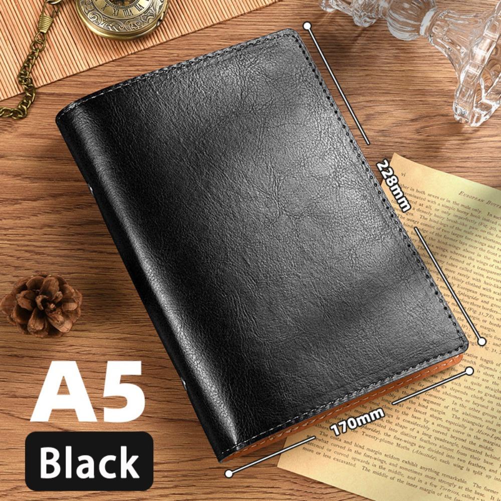 High Quality A5/A6 Notebook PU Leather Loose-leaf Diary Book Detachable Shell Binder Notepad Student