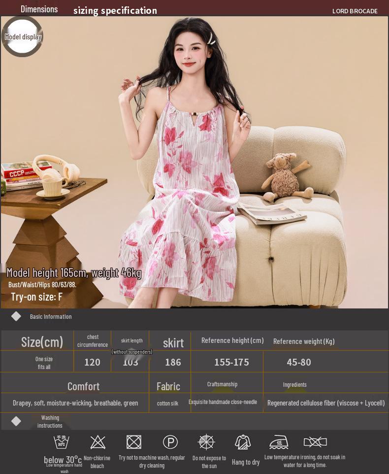 Spring/Summer Women's Printed Camisole Nightgown - Casual, Sexy Dress with Adjustable Straps