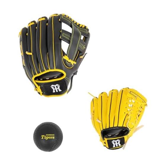 Набор перчаток для игры в мяч родитель-ребенок Hanshin Tigers x GP Baseball, Мяч для софтбола в комплекте, Набор для правши