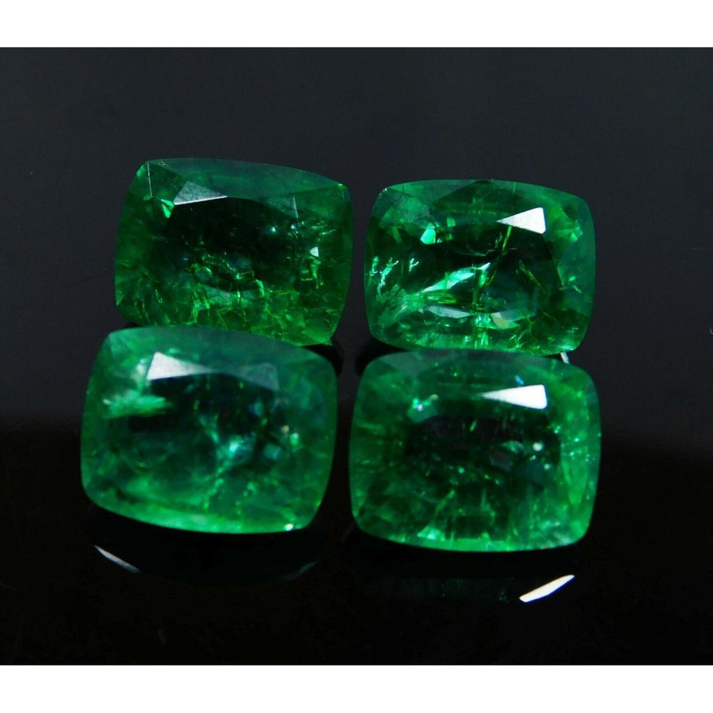 Emerald Green Colombian CERTIFIED Natural Cushion Cut 35.6 Ct Lot Loose Gemstone E-40