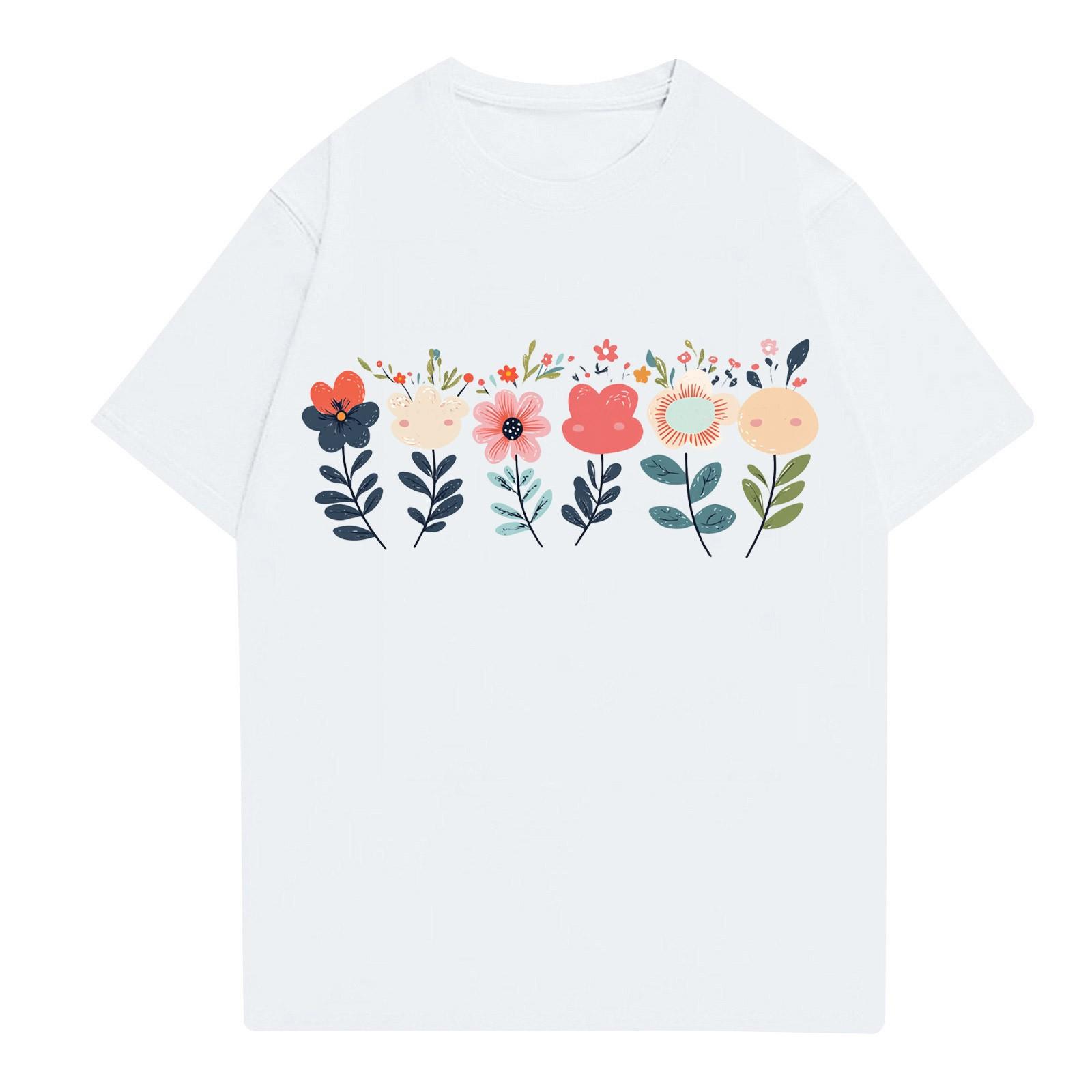 

Женская мода повседневная футболка с круглым вырезом и короткими рукавами с принтом, футболки 6XL